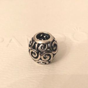 Authentic Pandora spiral swirls ball charm excellent condition